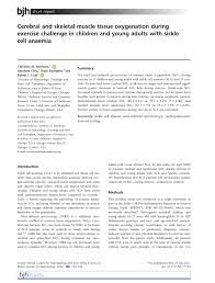 Cerebral and skeletal muscle tissue oxygenation during exercise challenge  in children and young adults with sickle cell anaemia