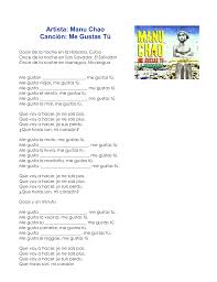 Check spelling or type a new query. Me Gustas Tu Manu Chao