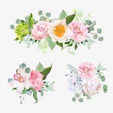 Stylish Various Flowers Bouquets Vector Design Set Vector Flowers Flower Crown Drawing Flower Clipart