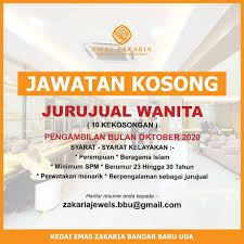 Iklan jawatan kosong pejabat tanah kota tinggi kerja kosong kerajaan swasta. Jawatan Kosong Jurujual Emas Zakaria Kota Tinggi Facebook
