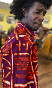 Kente Button Down Shirt, Men African Shirt, African Clothing for Women,  Men's Orange and Purple African Print, Men's Dress Shirt/casual Shir