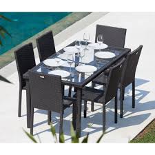 Allez faire un tour sur idmarket.com pour dénicher la table de salle à manger de vos rêves à associer avec très belles chaises pas chères. Ensemble Table De Jardin 6 Chaises Acier Et Resine Tressee Arcachon A 109 99 Cdiscount