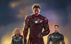 Download Wallpapers Thor Iron Man Captain America Art Superheroes Besthqwallpapers Com Iron Man Captain America Thor Wallpaper Captain America Art