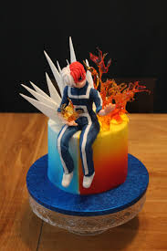 Birthday Cake For My Hero My Hero Academia Todoroki Fire And Ice Birthday Cake Anime Cake 13 Birthday Cake My Birthday Cake