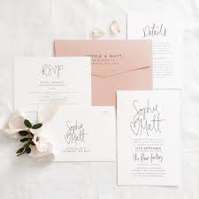 Hand Lettered Wedding Invitation Suite Whiteinkdesignco Blush Wedding Invitations Hand Lettered Wedding Invitations Cheap Wedding Invitations
