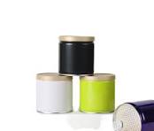 RTS 73*73mm Wholesale Round Tea Tins Custom Logo Food Grade Metal Sealed  Tin Can for Matcha Powder Packaging