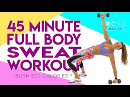 45 Minute Full Body Sweat Workout Burn 500 Calories Day 89 Rc90 Youtube Sweat Workout Body Sweat Burn 500 Calories