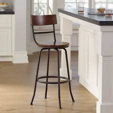 Wood and steel bar stools. Langdon 29 Wood And Bronze Metal Swivel Bar Stool 4v963 Lamps Plus