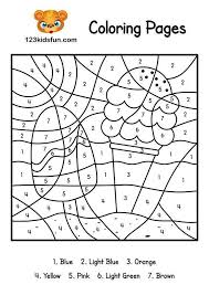 Color By Number Summer Coloring Pages For Kids Printable In 2020 Summer Coloring Pages Coloring Sheets For Kids Kindergarten Coloring Pages