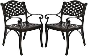Amazon Com Fullwatt 2 Piece Cast Aluminum Chair Outdoor Bistro Dining Chair Set Aluminum Dining Chai Aluminium Outdoor Furniture Patio Chairs Garden Furniture