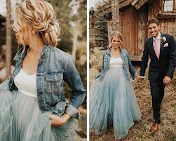 Real Bride Colby Sam Blue Wedding Dresses Denim Wedding Jeans Wedding