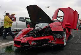 The car was badly damaged when it was involved in the accident at. Comedian Wrecks 1 5m Ferrari Vaildaily Com