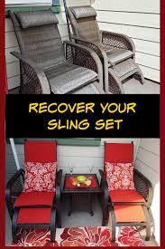How To Replace A Patio Chair Sling Design By D9 In 2020 Patio Chairs Makeover Outdoor Deck Furniture Patio Chairs