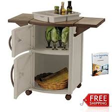 Maybe you would like to learn more about one of these? Nakshop Patio Prep Station Mobile Rolling Portable Outdoor Grilling Cart Barbeque Serving Station Cabinet Bbq Resin Food Outside Lawn And Garden Backyard Multifunctional Storage Door And Ebook Buy Online In Bahamas At