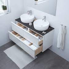 La sélection de meubles de salle de bain présentée par conforama vous invite à tout. Godmorgon Meuble Lavabo 4tir Brillant Blanc 120x47x58 Cm Ikea