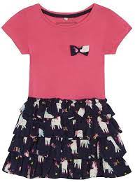 Bluezoo Blue Zoo Girls Navy Unicorn Print Rara Dress Clothes For Women Fashion Unicorn Dress