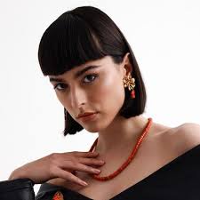 Pomegranate Design Coral Necklace,handmade Necklace,22k Gold Plated  Necklace,unique Design,gift for Her,necklace for Woman,ottoman Jewellery