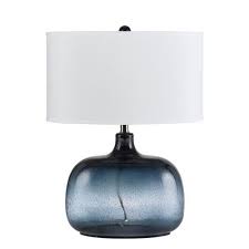 Cal Lighting Christi Navy Blue Glass Table Lamp Bo 2263tb Bellacor Table Lamp Table Lamp Base Cal Lighting