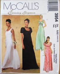 Mccall S 3954 Misses Evening Dress Pattern Empire Waist Formal Dress Pattern Jane Austen Style Evening Dress Patterns Formal Dress Patterns Gown Pattern