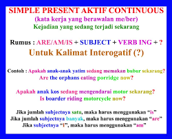 I have a book (saya punya sebuah buku) she has a book (dia punya sebuah buku). Rumus Simple Present Aktif Continuous Untuk Kalimat Interogatif Belajar Bahasa Inggris Belajar Hafalan