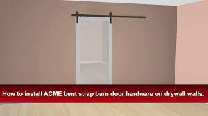 Check out these additional tips to make this project a success: How To Install Renin S Bent Strap Barn Door Hardware Into Drywall Youtube