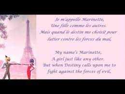 Miraculous Ladybug French Lyrics Fre Eng Miraculous Ladybug Theme Song Miraculous Song Miraculous Ladybug Song