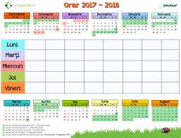 Cate zile lucrătoare sunt in fiecare luna din anul 2019 inclusiv detaliere pe ore lucrătoare cabinetexpert ro blog contabilitate. Orar Scolar 2017 2018 Suntparinte Ro