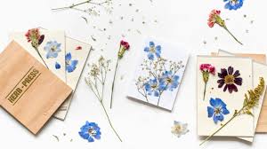Center the stack of flowers vertically inside the card, and line it up with the folded line. How To Make Holiday Cards With Pressed Flowers Garden Collage Magazine