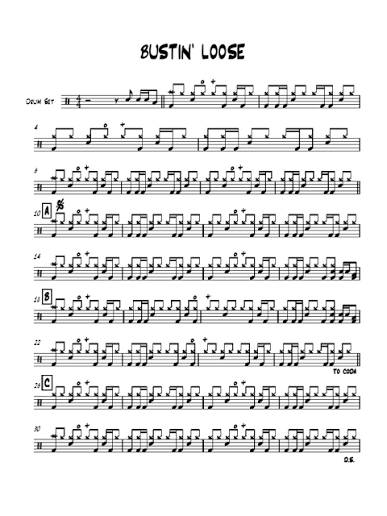 Bustin' Loose Drum Sheet Music | PDF
