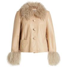 Saks Potts Leather Jacket 805 Liked On Polyvore Featuring Outerwear Jackets Beige Collar Jacket Beige Leather Jacket Real Leather Jacket Beige Jacket