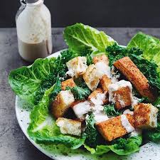 Bbq Tofu And Kale Caesar Salad Recipe By Marisa Marzipan The Feedfeed Recipe In 2020 Bbq Tofu Caesar Salad Recipe Kale Caesar Salad