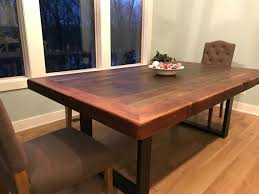 Gorgeous 3 Thick Chunky Table On Metal Legs Jim And I Did The Base James And I Made The Top No Easy But The Dining Table Bases Metal Table Legs Dining