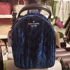Kate Spade Briar Lane Quilted Convertible Brayden Blue Velvet Backpack Shopee Philippines