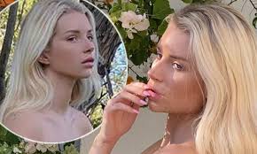 Lottie Moss poses NAKED and perches on a rock for sizzling garden  photoshoot in LA | Daily Mail Online