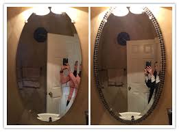 Framing Oval Mirror With Mosaic Tile Bathroom Mirror Frame Oval Mirror Bathroom Oval Mirror