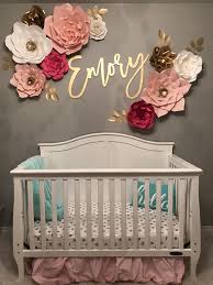 Baby Girl Nursery Name Decal Wall Flowers Baby Girl Room Adorable Nursery Girl Room