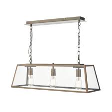 Hanging light fittings and light fixtures including chandeliers that are ideal for lighting high ceilings. Antique Copper 3 Light Kitchen Island Pendant Clear Glass Box Frame