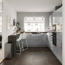 Full stave worktops for your dream kitchen. Goodhome Alisma High Gloss Grey Slab 70 30 Larder Fridge Cabinet Door W 600mm T 18mm Diy At B Q