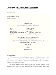 Lembaran soal mata pelajaran biologi sat pendidikan sma kelas. Laporan Praktikum Ekosistem