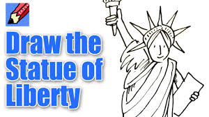 How To Draw The Statue Of Liberty Real Easy Statue Of Liberty Drawing Statue Of Liberty Cartoon Drawings