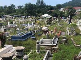 Dimana didapati banyak tambak dan batu nisan kubur telah mendap atau terturun dari paras asal. Pendakwah Terkenal Ismail Kamus Selamat Dikebumikan