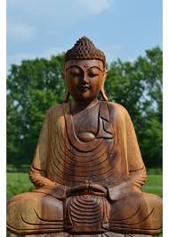 boeddha beeld in meditatie hout 50 cm boeddha hout meditatie