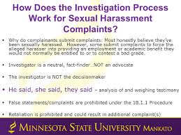 When each harassing act occurred—date, time, and location. Sexual Harassment He Said She Said They Said Ppt Download