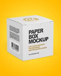 Paper Box Mockup Half Side View In Box Mockups On Yellow Images Object Mockups