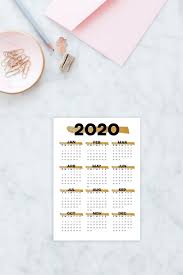 Gold Printable Calendar 2020 Wall Calendar Year At A Glance Etsy Printable Calendar Planner Calendar Printables Gold Printable