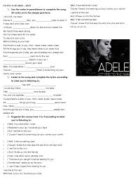 Simple Past Song Worksheet Set Fire To The Rain By Adele Songs Simple Past Verbs Lyrics To Learn