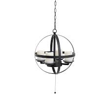 The light hangs from a chain allowing you to adjust it to the perfect height for your application. Allen Roth Dark Brown Modern Contemporary Battery Operated Globe Led Chandelier In The Chandeliers Department At Lowes Com