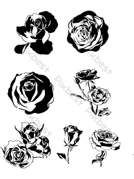 Download free flower black and white png images. Creative Personality Black Rose Flower Ai Vector Png Images Psd Free Download Pikbest