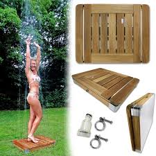 Mobile Outdoor Bodendusche Gartendusche Camping Dusche Aus Massivem Teak Holz Pool Dusche Sauna Dusche Aussendusc Gartendusche Aussendusche Diy Gartenideen