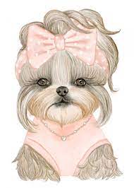 Adorable Puppy Animals Poster Print Metal Posters Displate Watercolor Illustration Cartoon Illustration Cute Dogs
